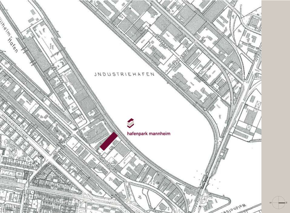 Lageplan des Hafenparks am Mannheimer Industriehafen