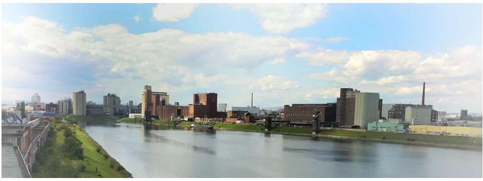 Wasserlage des Hafenparks am Mannheimer Industriehafen